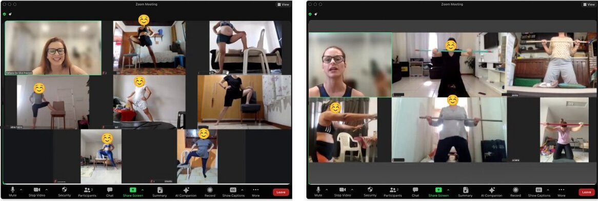 Live class screen with several students